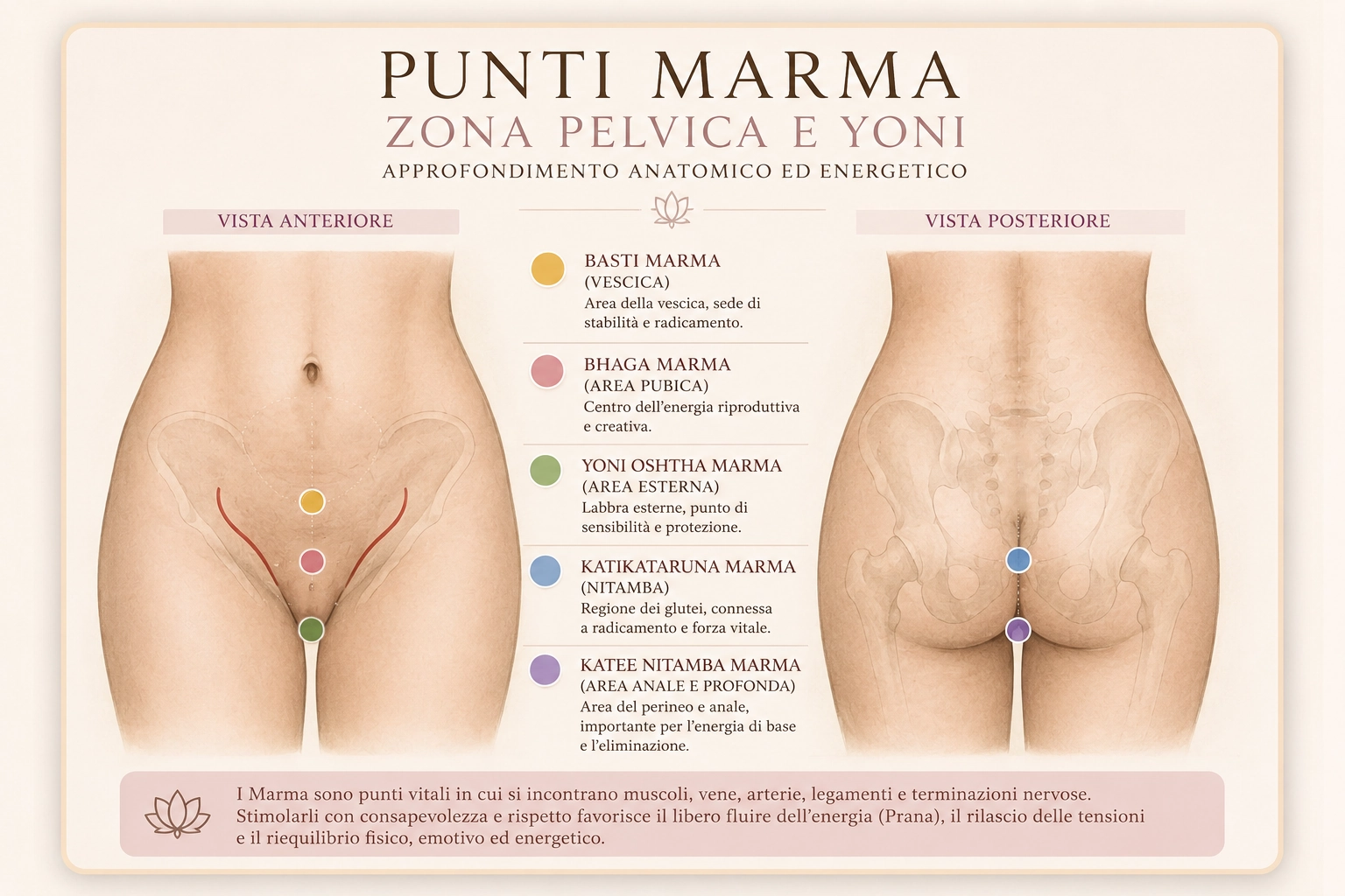 Rappresentazione dei punti Marma e delle aree energetiche del corpo